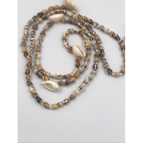 Sea shell‎ Bead Necklaces 32” Long Infinity Style Beach Surfer Ocean Coast  Lot - Picture 5 of 8